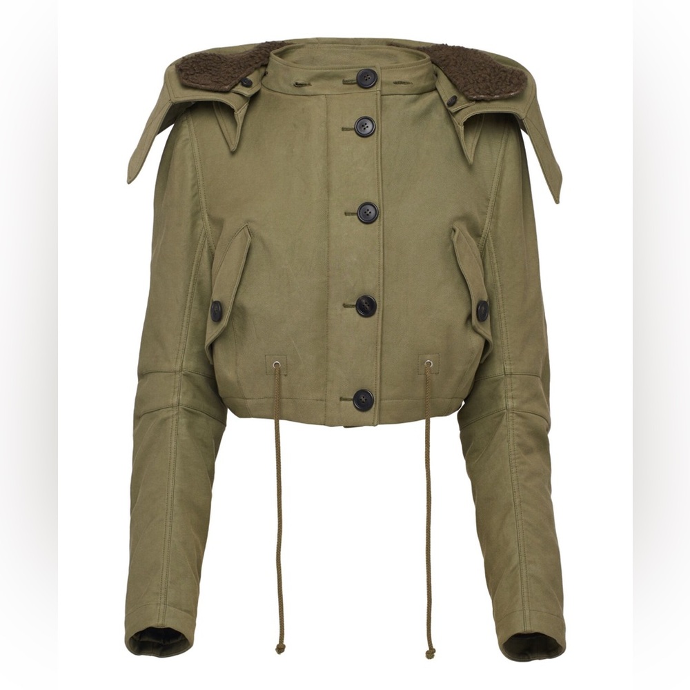 Prada Military Green Fall / Winter 2023 Jacket With Hood raf Simons for Prada